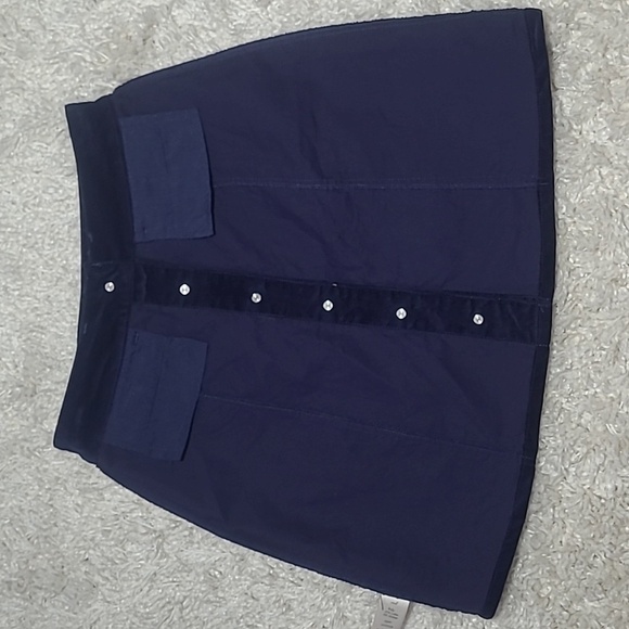 Francesca’s Navy Corduroy Button-up Mini Skirt Cotton Blend NWOT Womens Small - Picture 11 of 11
